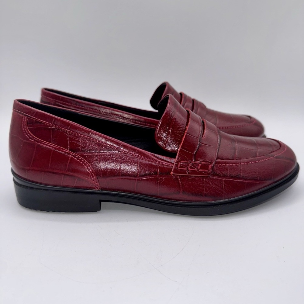 Ecco Classic 15 Penny Loafers Women's Size 8 EU 39 Brick Red Leather - Picture 15 of 16